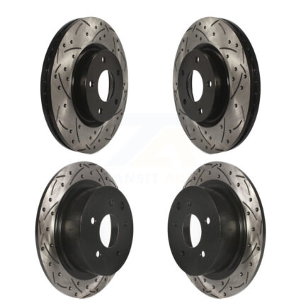 Front Rear Coated Drilled Slotted Disc Brake Rotors Kit For Nissan Altima KD-100357