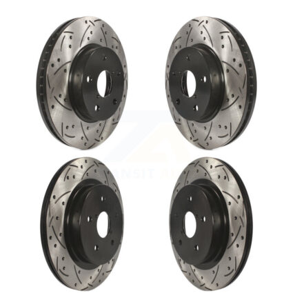 Front Rear Coated Drilled Slotted Disc Brake Rotors Kit For 2015-2019 Subaru Legacy 2.5L KD-100358