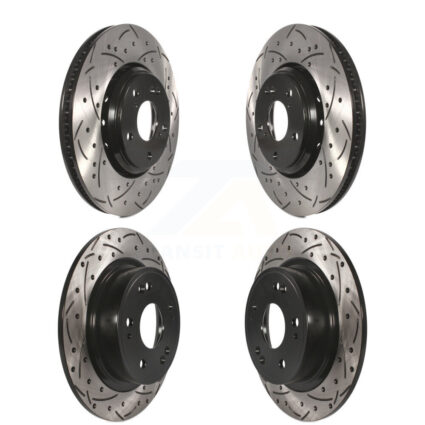 Front Rear Coated Drilled Slotted Disc Brake Rotors Kit For Honda Accord Acura ILX KD-100361