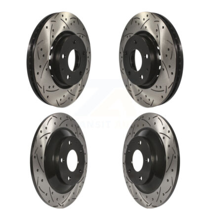 Front Rear Coated Drilled Slotted Disc Brake Rotors Kit For Mazda CX-5 KD-100363