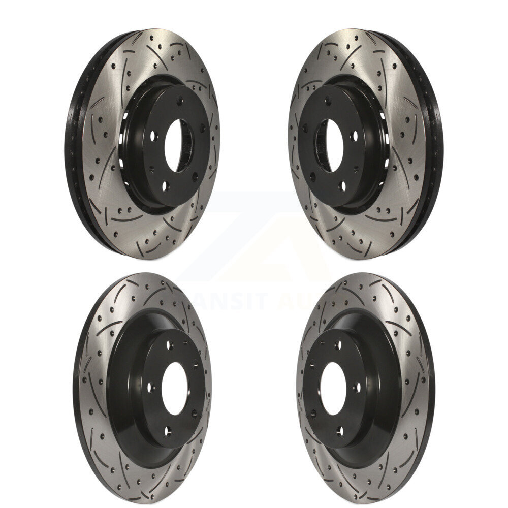 Front Rear Coated Drilled Slotted Disc Brake Rotors Kit For Mazda CX-5 KD-100363