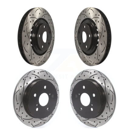 Front Rear Coated Drilled Slotted Disc Brake Rotors Kit For Lexus NX300 NX200t NX300h KD-100375