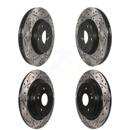 Front Rear Coated Drilled Slotted Disc Brake Rotors Kit For 2020 Honda CR-V 2.0L KD-100379