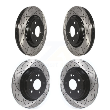 Front Rear Coated Drilled Slotted Disc Brake Rotors Kit For Acura MDX KD-100380