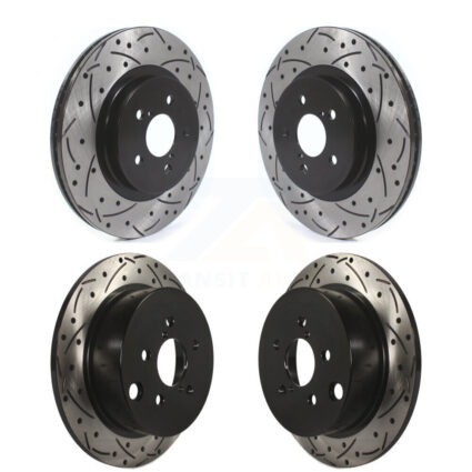 Front Rear Coated Drilled Slotted Disc Brake Rotors Kit For Subaru Crosstrek Impreza KD-100396