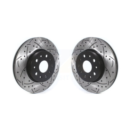 Front Coated Drilled Slot Disc Brake Rotors Pair For Chevrolet Camaro Cadillac CT5 CTS CT6 KD-100400