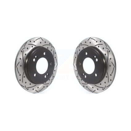 Rear Drilled Slot Disc Brake Rotors Pair For Hyundai Elantra Kia Forte Niro Ioniq Veloster KD-100418