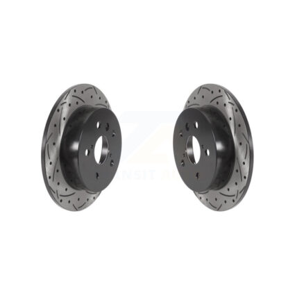 Rear Coated Drilled Slotted Disc Brake Rotors Pair For Toyota Camry KD-100419