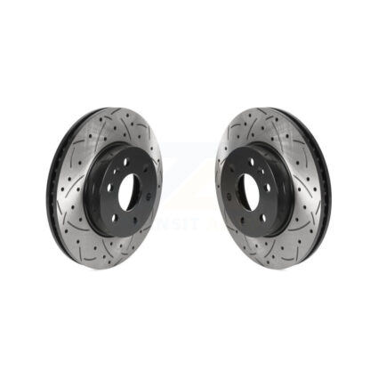 Front Coated Drill Slot Disc Brake Rotors Pair For 2015-2020 Chevrolet Colorado GMC Canyon KD-100427
