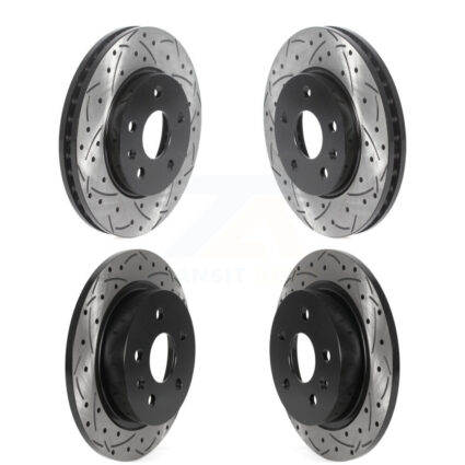 Front Rear Coated Drilled Slotted Disc Brake Rotors Kit For Chevrolet Malibu Limited KD-100456