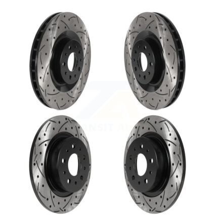 Front Rear Coated Drilled Slotted Disc Brake Rotors Kit For 2014-2020 Fiat 500L KD-100466