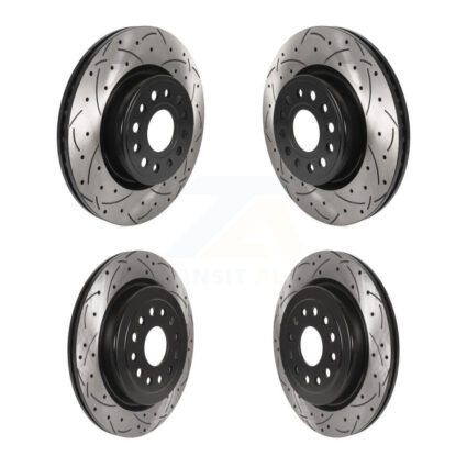 Front Rear Coated Drilled Slotted Disc Brake Rotors Kit For Ram 1500 KD-100467