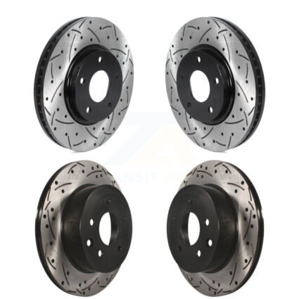 Front Rear Coated Drilled Slotted Disc Brake Rotors Kit For INFINITI Q45 M45 KD-100470