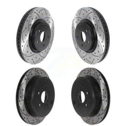 Front Rear Coated Drilled Slotted Disc Brake Rotors Kit For Subaru Outback Legacy KD-100474