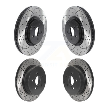 Front Rear Coated Drilled Slotted Disc Brake Rotors Kit For 2014-2018 Subaru Forester 2.0L KD-100475