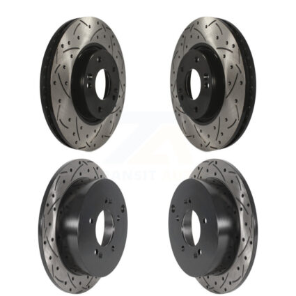 Front Rear Coated Drilled Slotted Disc Brake Rotors Kit For Hyundai Tucson Kia Sportage KD-100477