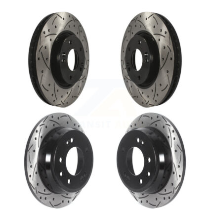 Front Rear Coated Drilled Slotted Disc Brake Rotors Kit For Hyundai Tucson Kia Sportage KD-100479