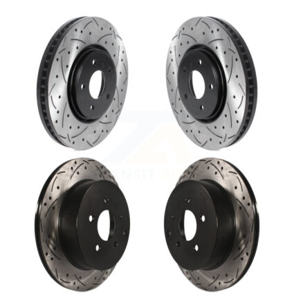 Front Rear Coated Drilled Slotted Disc Brake Rotors Kit For INFINITI FX35 FX45 FX37 KD-100481