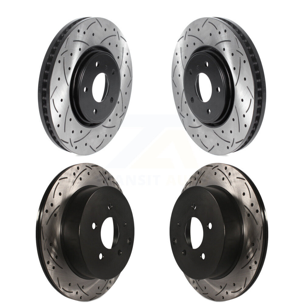 Front Rear Coated Drilled Slotted Disc Brake Rotors Kit For INFINITI FX35 FX45 FX37 KD-100481