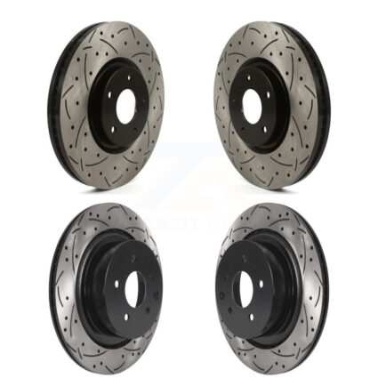 Front Rear Coated Drilled Slotted Disc Brake Rotors Kit For INFINITI G37 G35 Q60 KD-100482