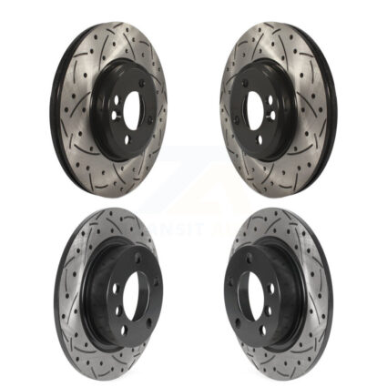 Front Rear Coated Drilled Slotted Disc Brake Rotors Kit For Mini Cooper Countryman KD-100483