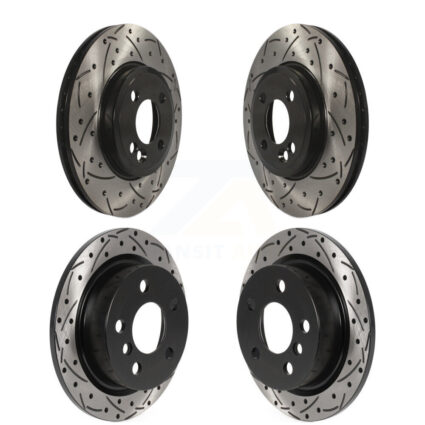 Front Rear Coated Drilled Slotted Disc Brake Rotors Kit For 2015 Mini Cooper 2.0L/1.5L KD-100485