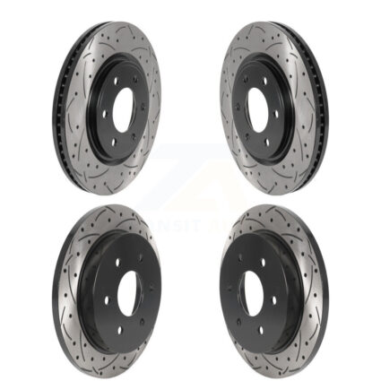 Front Rear Coated Drilled Slot Disc Brake Rotors Kit For Nissan TITAN Armada INFINITI QX56 KD-100486