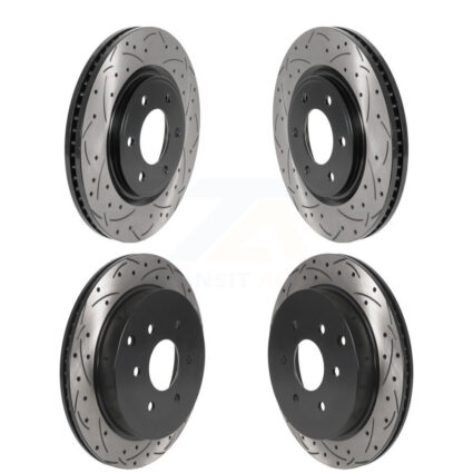 Front Rear Coated Drilled Slot Disc Brake Rotors Kit For INFINITI QX80 Nissan Armada QX56 KD-100487