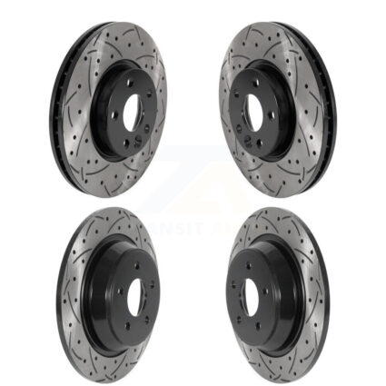 Front Rear Coated Drilled Slot Disc Brake Rotors Kit For 2012-2015 Land Rover Range Evoque KD-100492