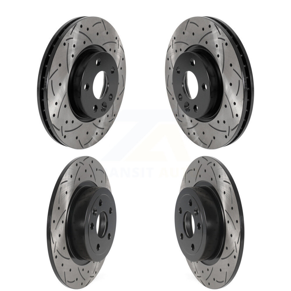 Front Rear Coated Drilled Slotted Disc Brake Rotors Kit For Land Rover Range Evoque KD-100493