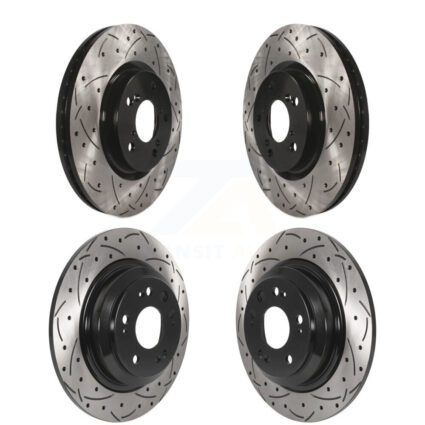 Front Rear Coated Drilled Slotted Disc Brake Rotors Kit For 2009-2014 Acura TL KD-100495