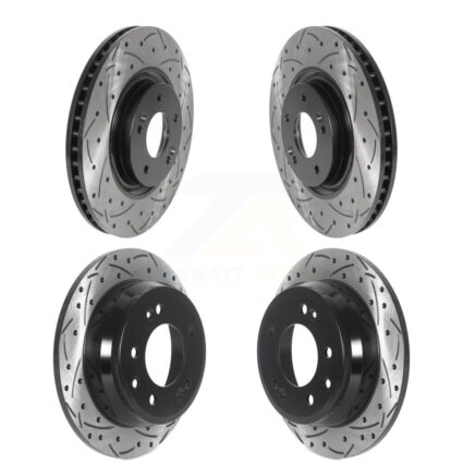 Front Rear Coated Drilled Slotted Disc Brake Rotors Kit For Hyundai Tucson KD-100500