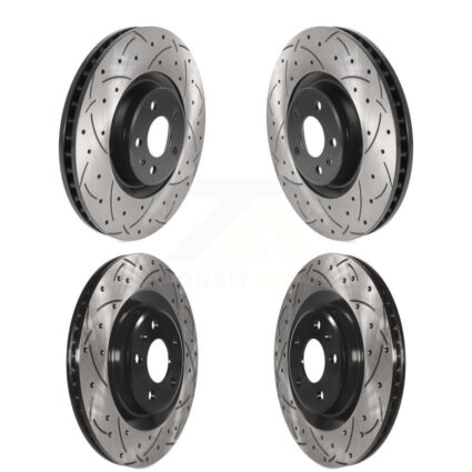 Front Rear Coated Drilled Slotted Disc Brake Rotors Kit For Audi A6 Quattro A7 KD-100503