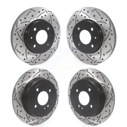 Front Rear Coated Drilled Slotted Disc Brake Rotors Kit For Hyundai Accent Kia Rio KD-100506