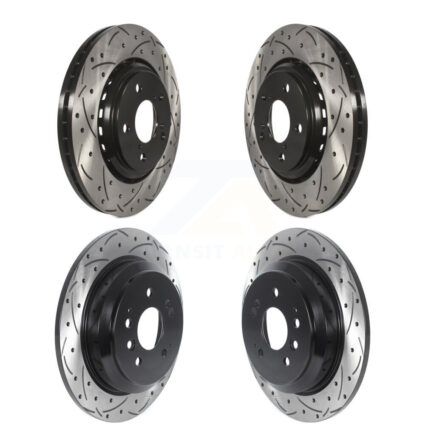 Front Rear Coated Drilled Slotted Disc Brake Rotors Kit For Honda Pilot Ridgeline Passport KD-100508