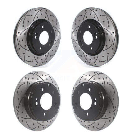 Front Rear Coated Drilled Slotted Disc Brake Rotors Kit For Hyundai Sonata Kia Optima KD-100511