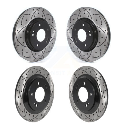 Front Rear Coated Drill Slot Disc Brake Rotor Kit For Hyundai Kia Optima Elantra GT Sonata KD-100512