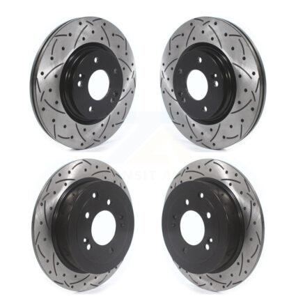 Front Rear Coated Drilled Slotted Disc Brake Rotors Kit For Hyundai Tucson Kia Sportage KD-100513