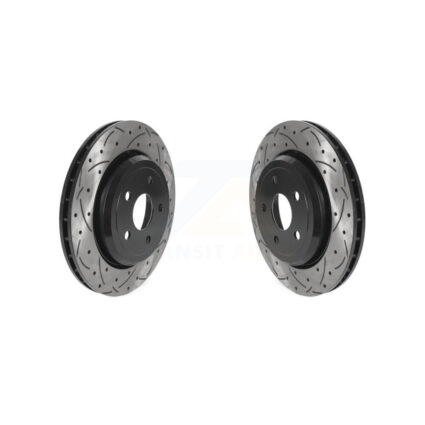 Rear Coated Drilled Slotted Disc Brake Rotors Pair For Jeep Grand Cherokee Dodge Durango KD-100523