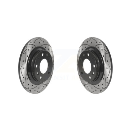 Rear Drilled Slot Brake Rotors Pair For Ford Fusion Mazda 6 MX-5 Miata Lincoln MKZ Protege KD-100527