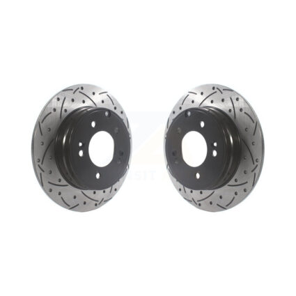 Rear Drilled Slot Disc Brake Rotor Pair For Hyundai Sonata Tucson Kia Optima Cadenza Azera KD-100531