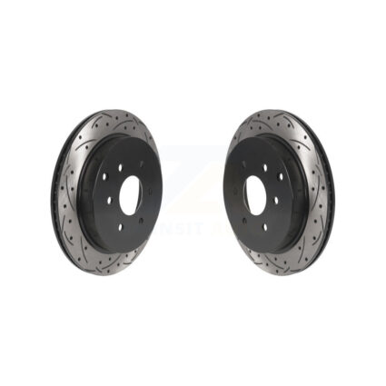 Rear Coated Drilled Slotted Disc Brake Rotors Pair For INFINITI QX80 Nissan Armada QX56 KD-100539