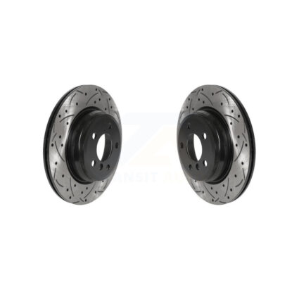 Rear Drill Slot Brake Rotor Pair For BMW 330i xDrive 328i 335i 428i 340i 435i 430i Gran GT KD-100546