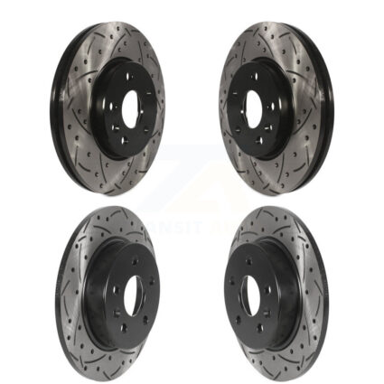Front Rear Coated Drilled Slot Disc Brake Rotors Kit For Chevrolet Cruze Bolt EV EUV Volt KD-100558
