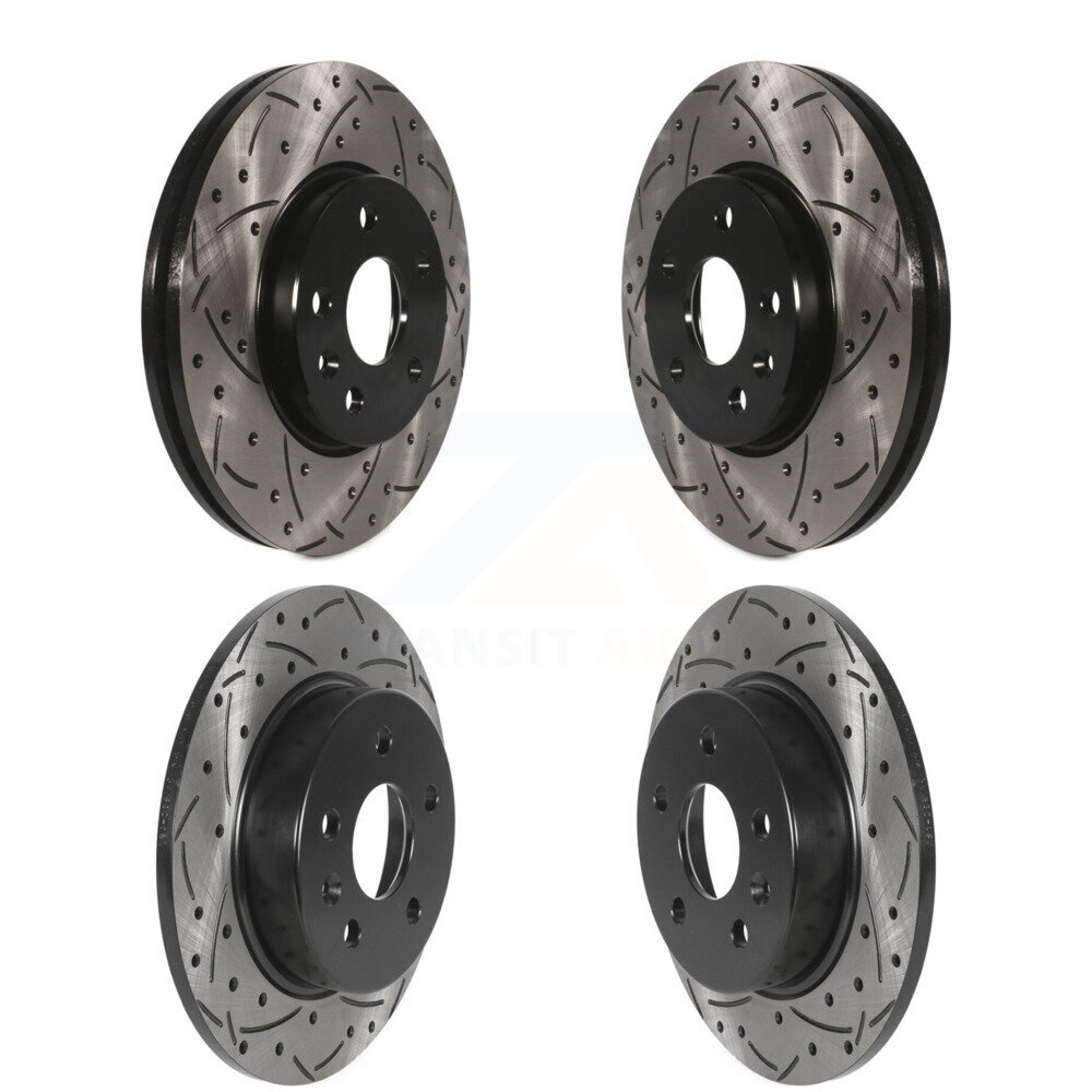 Front Rear Coated Drilled Slot Disc Brake Rotors Kit For Chevrolet Cruze Bolt EV EUV Volt KD-100558