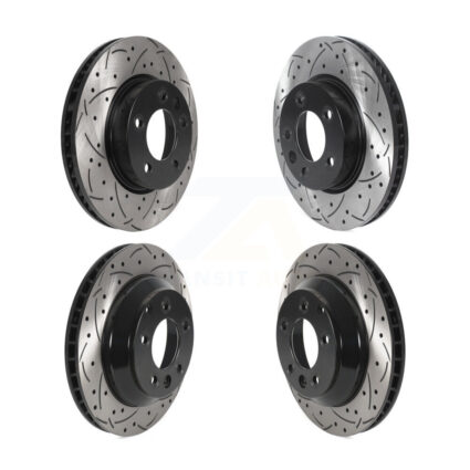 Front Rear Coated Drilled Slotted Disc Brake Rotor Hub Assembly Kit For Volkswagen Touareg KD-100567