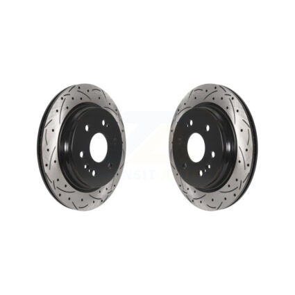 Rear Drill Slot Brake Rotors Pair For GMC Chevrolet Silverado 1500 Sierra Limited Yukon XL KD-100599