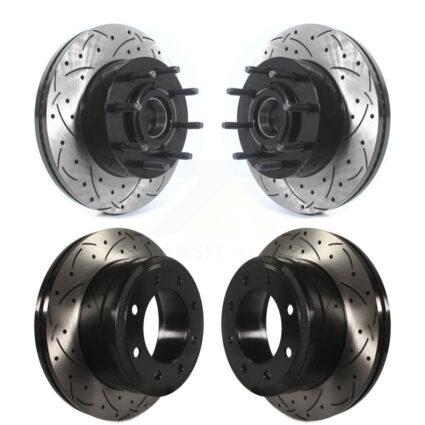 Front Rear Drilled Slot Disc Brake Rotors Hub Assembly Kit For Ford F-350 Super Duty F-250 KD-100609