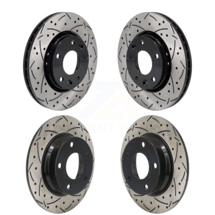 Front Rear Coated Drilled Slotted Disc Brake Rotors Kit For 2020-2023 Nissan Sentra KD-100622