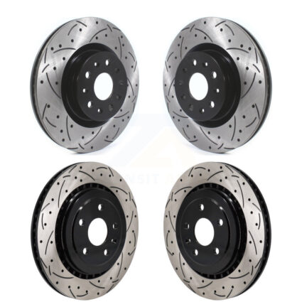 Front Rear Coated Drilled Slotted Disc Brake Rotors Kit For Chevrolet Camaro KD-100623